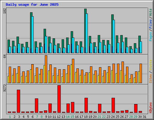 Daily usage for June 2025