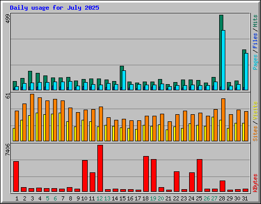 Daily usage for July 2025