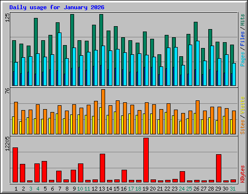 Daily usage for January 2026