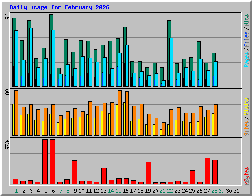 Daily usage for February 2026