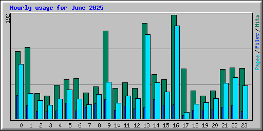Hourly usage for June 2025