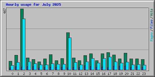 Hourly usage for July 2025