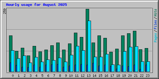 Hourly usage for August 2025