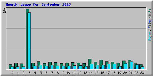 Hourly usage for September 2025