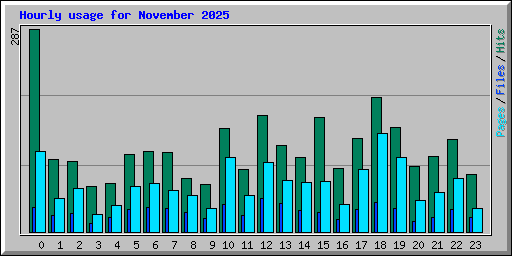 Hourly usage for November 2025