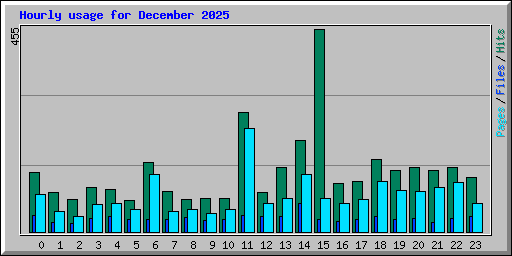 Hourly usage for December 2025