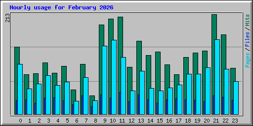 Hourly usage for February 2026